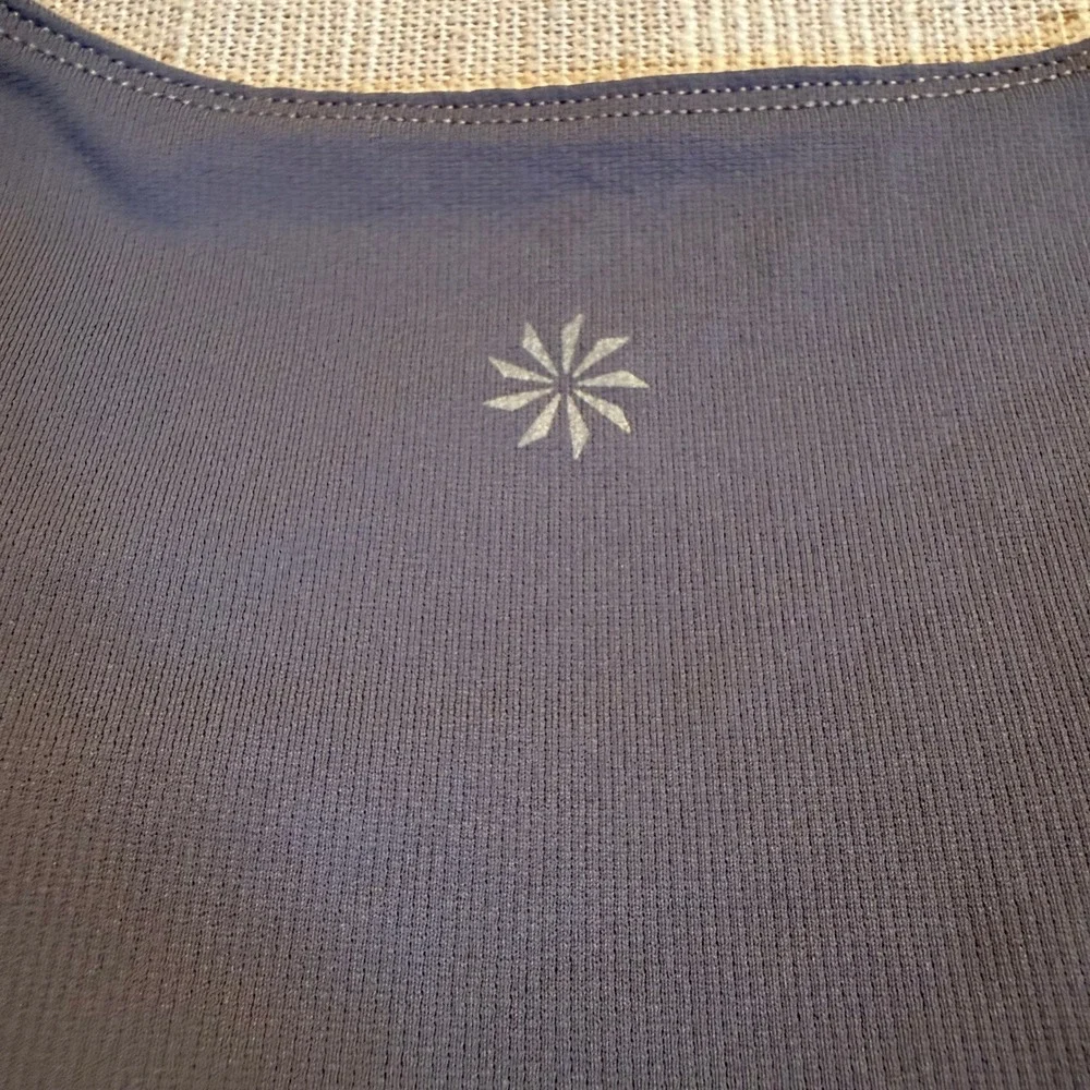 Athleta Pacifica Short Sleeve Rash Guard Gray Zip Neck Swim Top Small Petite